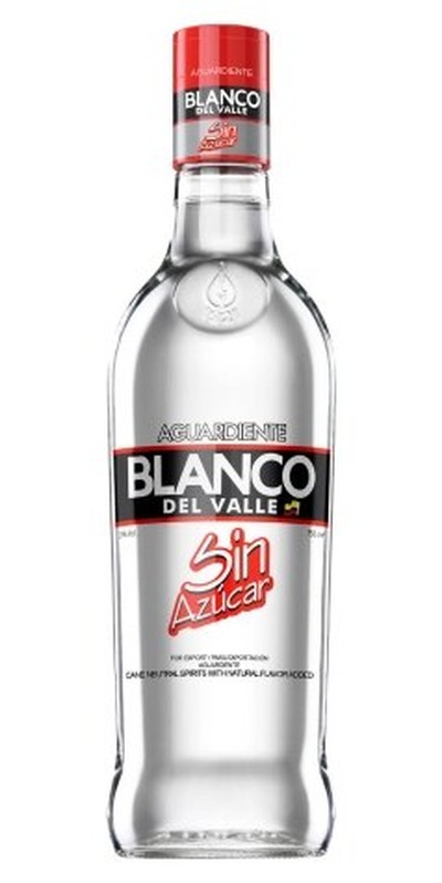 AGUARDIENTE BLANCO DEL VALLE SIN AZUCAR 750ML