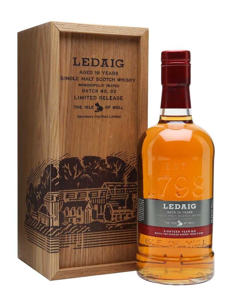 LEDAIG 18YR  BACTH No 2 SINGLE MALT SCOTH WHISKY 750ML