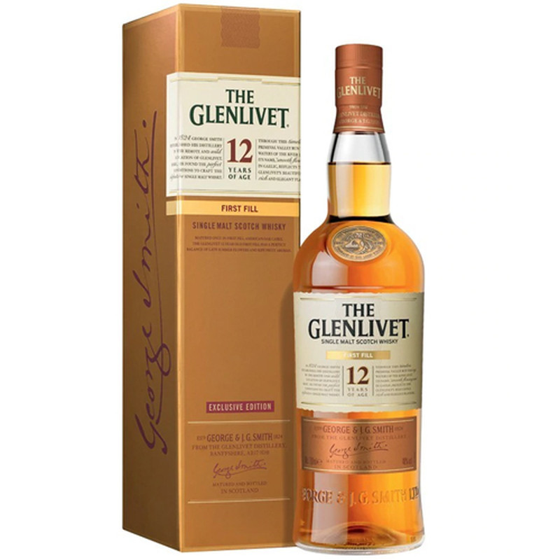 THE GLENLIVET  SINGLE MALT 12 YEARS  750 ml