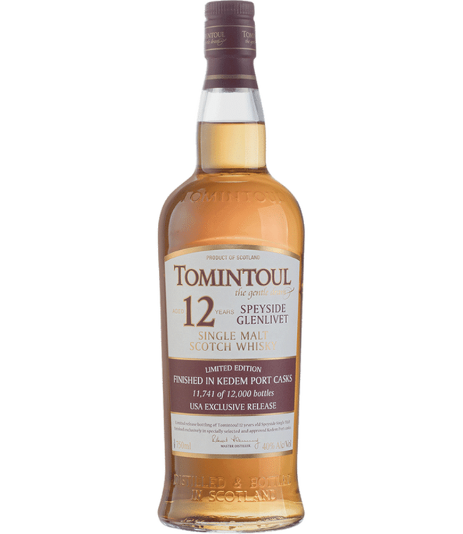 TOMINTOUL 12 YRS LMT EDITION FINISHED IN KEDEM PORT CASKS 750ML