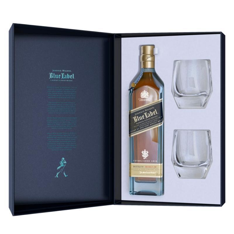 JOHNNIE WALKER BLUE LABEL LIMITED EDITION DESIGN CRYSTAL GLASSES