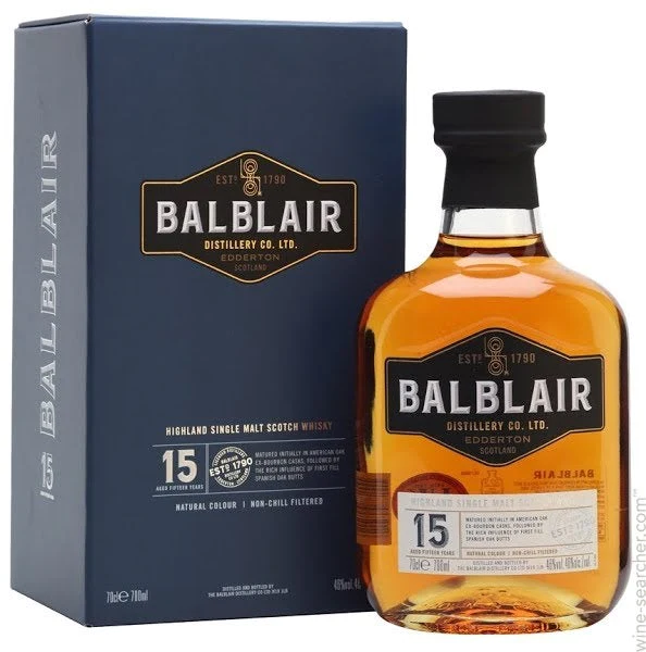 BALBLAIR HIGHLAND SINGLE MALT 15 YRS 750ML