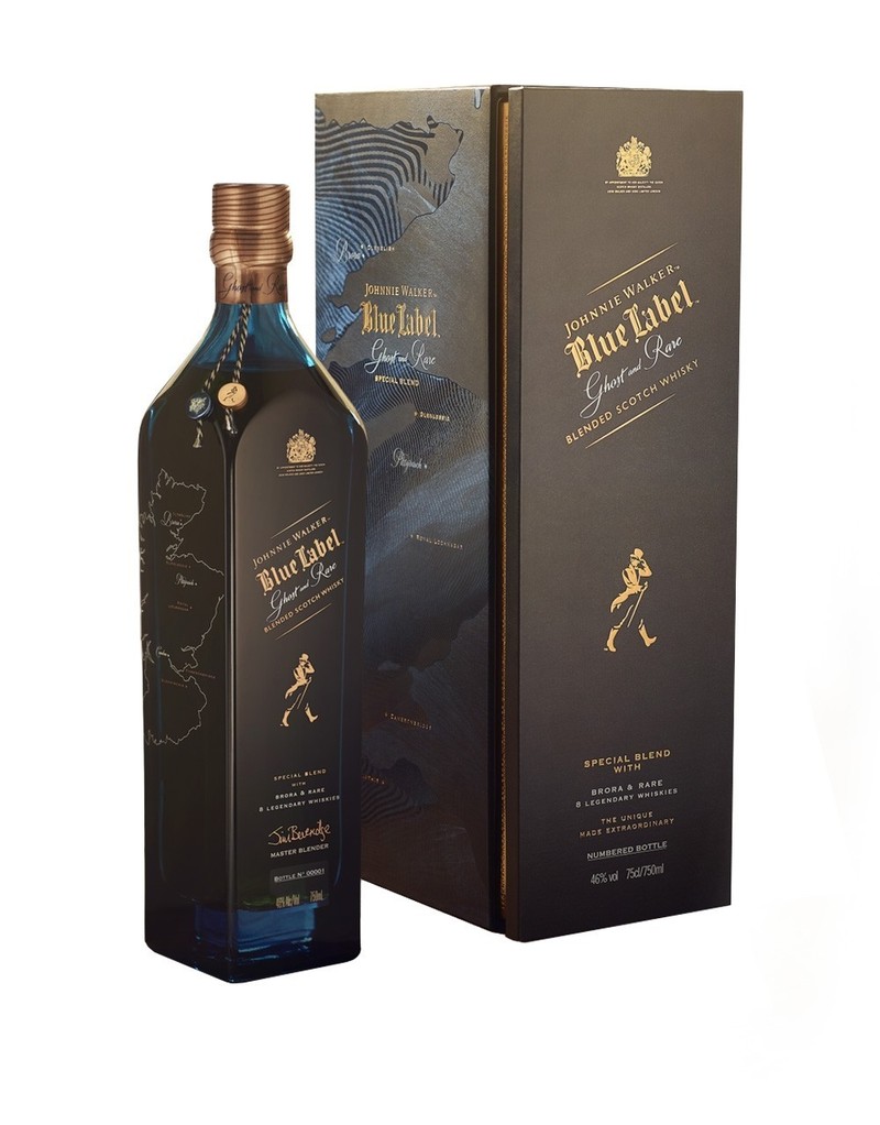 JOHNNIE WALKER BLUE LABEL GHOST BRORA & RARE 750ml