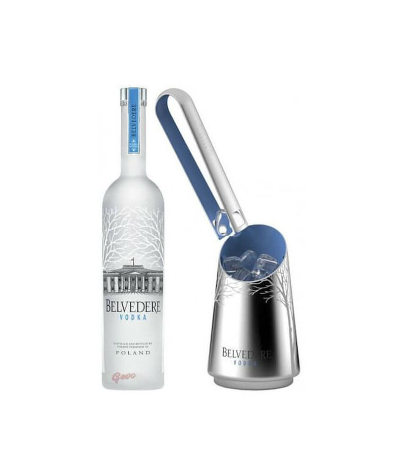 BELVEDERE VODKA POLAND GIFT PACK With ICE BUCKET & TONG 750 ML