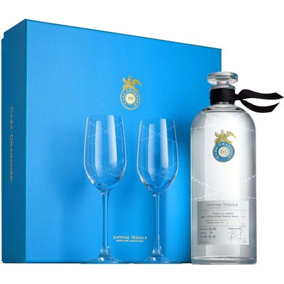 CASA DRAGONES TEQUILA JOVEN GIFT SET 750ML