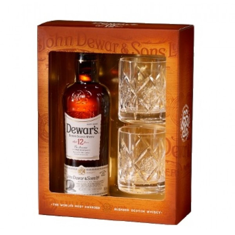 DEWAR'S 12 YEARS BLENDED SCOTCH GIFT SET