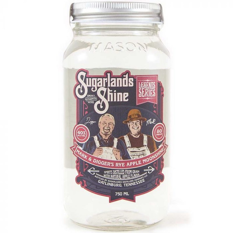 SUGARLANDS SHINE MARK & DIGGER'S  RYE APPLE MOONSHINE 750ML