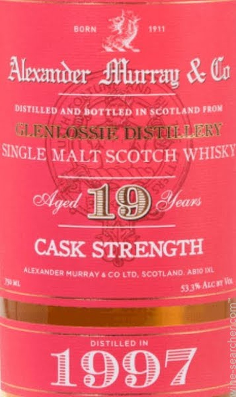 ALEXANDER MURRAY & CO GLENLOSSIE 19 YRS CASK STRENGTH 1997 750ML