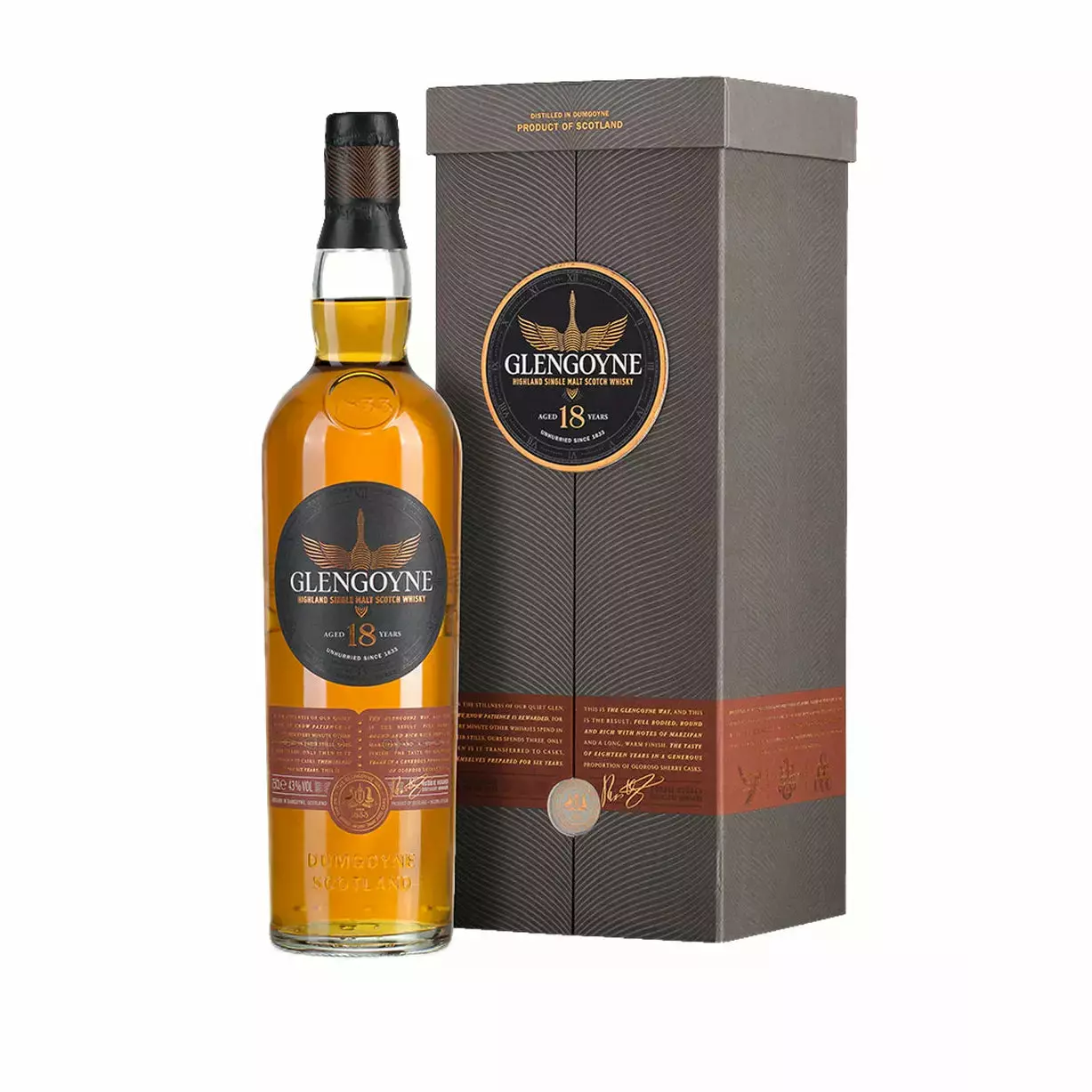 GLENGOYNE HIGHLAND  SINGLE MALT 18 YEARS 750ml