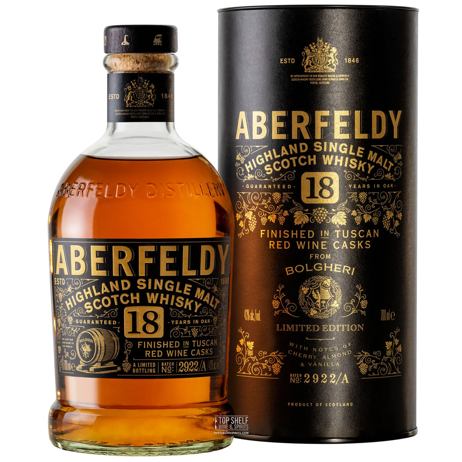 ABERFELDY 18 YR FINISHED IN TUSCAN RED WINE CASK 750ML