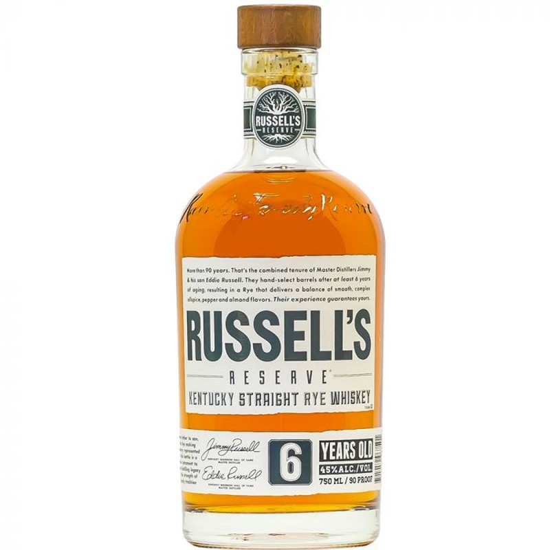 RUSSELLS RESERVE KENTUCKY STRAIGHT RYE WHISKEY  6 YRS  750ML